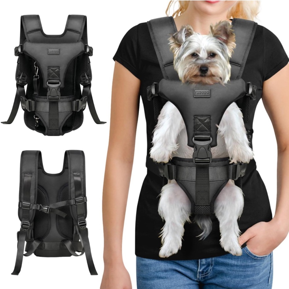 Pet Dog Front Carrier Backpack - Adjustable - Small Dog Chest Carrier